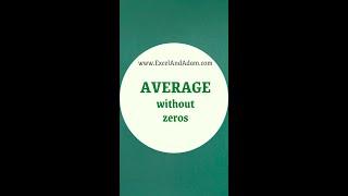 AVERAGE without zeros - Excel insta style #03