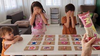 Eylül ve Poyraz Dondurma Ödüllü Hafıza Oyunu Oynadı | fun kids video
