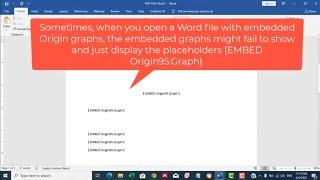 Embedded Origin graphs fail to show in Word file "EMBED Origin95.Graph"