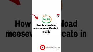 how to download meeseva certificate in mobile?