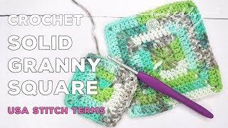 How to Crochet a SOLID Granny Square | Easy For Beginners