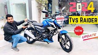 New Launch 2024 Tvs Raider 125 Blue  Colour with 5 Inch TFT Display Bluetooth Edition Detail Review