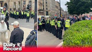 Glasgow crowds kettled by police as disorder threatens to break out at George Square protests