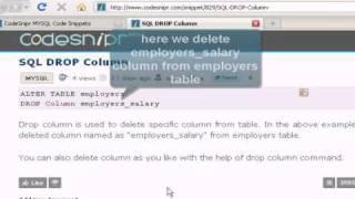 MySQL Tutorial : drop column