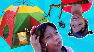 LIBURAN SERU!! Hana Bersama Teman Bermain Tenda Kemah Anak & Mainan Tradisional Jadul ft Tic Tac