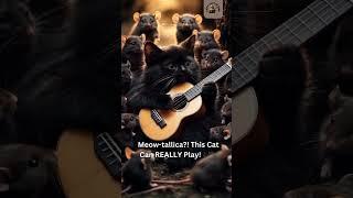 Meow-tallica?! This Cat Can REALLY Play!  #shorts #catsguitarvibe