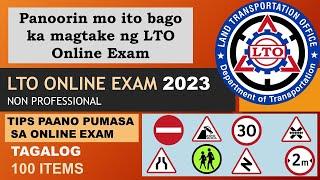 LTO Online Exam Reviewer 2023 | Tagalog 100 items | Tips kung paano pumasa sa LTO Online Exam