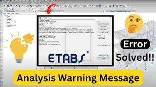How to Remove I'll Condition warning in Etabs | Complete Solution Video