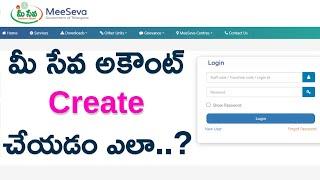 How To Create Meeseva User Account Online Telangana || Tech Patashala