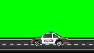 Police car moving -- Green screen ( RC Background )