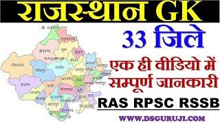 राजस्थान का जिलेवार अध्ययन Rajasthan GK District Wise Notes RAS RPSC RSMSSB RSSB LDC Patwari SI