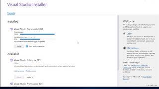 Downloading and installing Microsoft Visual Studio Community 2017 Edition