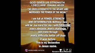 God Gives us strength | Daily Bible declaration for breakthrough | RMM# 189