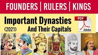 important dynasties and their founders | all dynasty of indian history | dynasty founder and capital