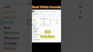 How To Apply Divide Formula In Excel | Divide Formula | Excel Formulas | Excel | @nazimkhurshied