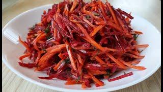 Витаминный полезный салат на скорую руку. Салат с сырой свеклой и морковью на каждый день за 5 минут