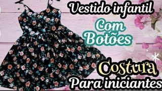 como fazer vestido infantil SIMPLES E MUITO FÁCIL DE FAZER PARA INICIANTES NA COSTURA #costura