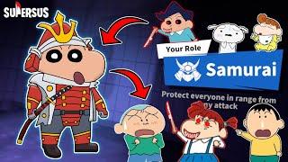 Shinchan became samurai in super sus and protecting his friends  | shinchan playing among us 3d 
