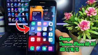 How to change Themes iPhone/iPad  iOS 17/16/15 for A8 - A11 No Computer