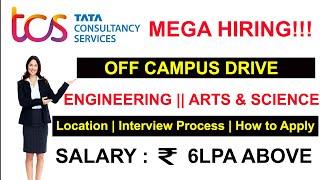 TCS OFF Campus Drive | Engineering |Arts & Science Graduates | Final Years Can Apply | BULK Opening