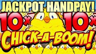 JACKPOT HANDPAY! WOW! RARE 10X MULTIPLIER!  CHICK-A-BOOM! Slot Machine (EVERI)