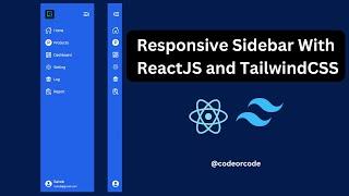 Create Responsive Sidebar with React JS and tailwind CSS | React JS and tailwind CSS  tutorial