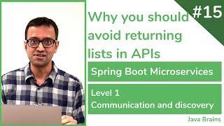 15 Why you should avoid returning lists in APIs - Spring Boot Microservices Level 1