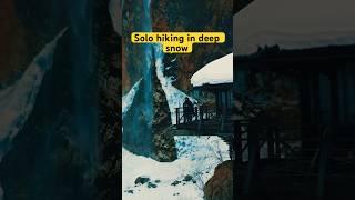 Solo hiking in deep snow #hiking #backpacking #alps #shortsvideo