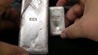 Closer Look - Johnson Matthey 20oz Poured Silver Bar