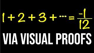 A Visual Attempt at 1 + 2 + 3 + 4 + 5 + ... = -1/12