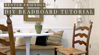 Renter Friendly Wainscoting Beadboard Tutorial | Easy DIY