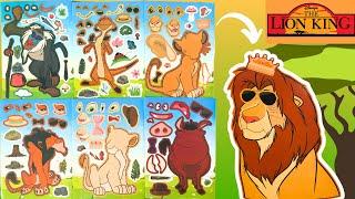 Disney THE LION KING Movie DIY Make a Face Stickers Activity with Simba, Nala, Timon, Pumba