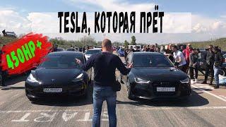 Tesla, которая ПРЁТ...Гонки на Tesla Model 3 performance