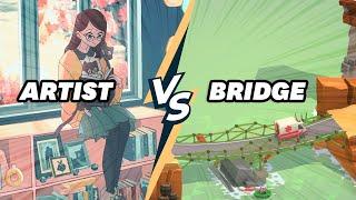 Professional Artist tries to build bridges in Poly Bridge 3!