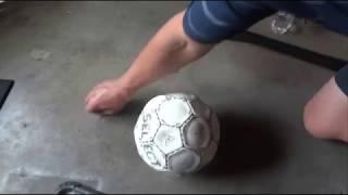 How to Pump Up a Soccer Ball - Using a Bike Pump and Ball Needle - Inflate or Blow Up a Football