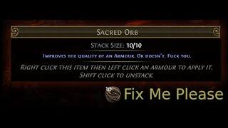 3.16 Path of Exile: Sacred Orb Thoughts