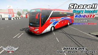 Share livery bussid bus ADIBUZZ jurusan Jogja Depok Cileungsi