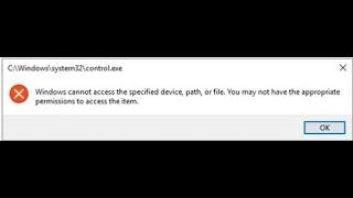 Fix: Windows cannot access the specified device, path, or file- Windows Server 2019