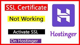 SSL Not Working Solve Problem On Hostinger 2020 !! How to Solve SSL certificate working Problem