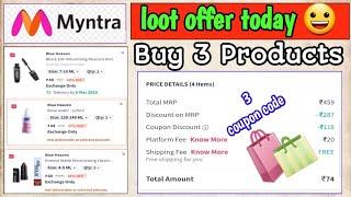 ️ loot offer today  myntra birthday blast sale deal makeup product  Buy 3 produts only Rs. 74.