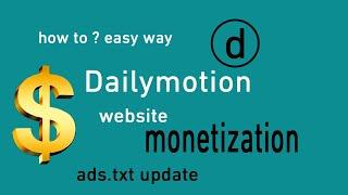 Dailymotion monetization solved verify domain ads.txt file