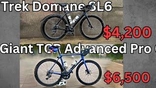 Trek Domane SL6 Vs Giant TCR Advanced Pro 0| $4000 vs $6000 Bike