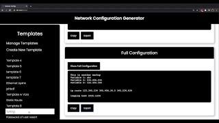 Network Configuration Generator Web App (Network Automation) Demo