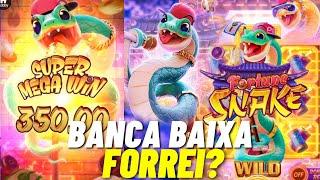 TESTEI BANCA BAIXA NO FORTUNE SNAKE E DEU BOM?? SLOT ABSURDO!!