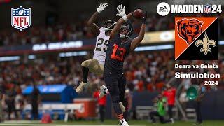 Madden 24 Bears vs Saints Sim 2024-2025 Full 15 Minute Quarters (Madden 25 Roster) Game Play