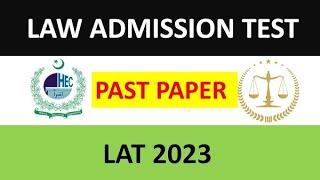 LAT Past Paper 2023 | Law Admission test Past paper