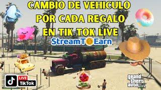 Como cambiar de vehiculos con donaciones en GTA V con tik tok LIVE - juegos interactivos gana 