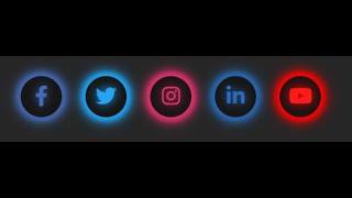 Glowing Social Media Icon or Logo Using HTML & CSS For Web Developer || Web Page || #Akcode