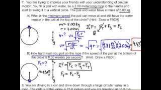 Circular Motion Practice Problems #1