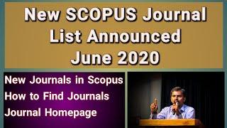 SCOPUS Journal List June 2020 | Milton Joe